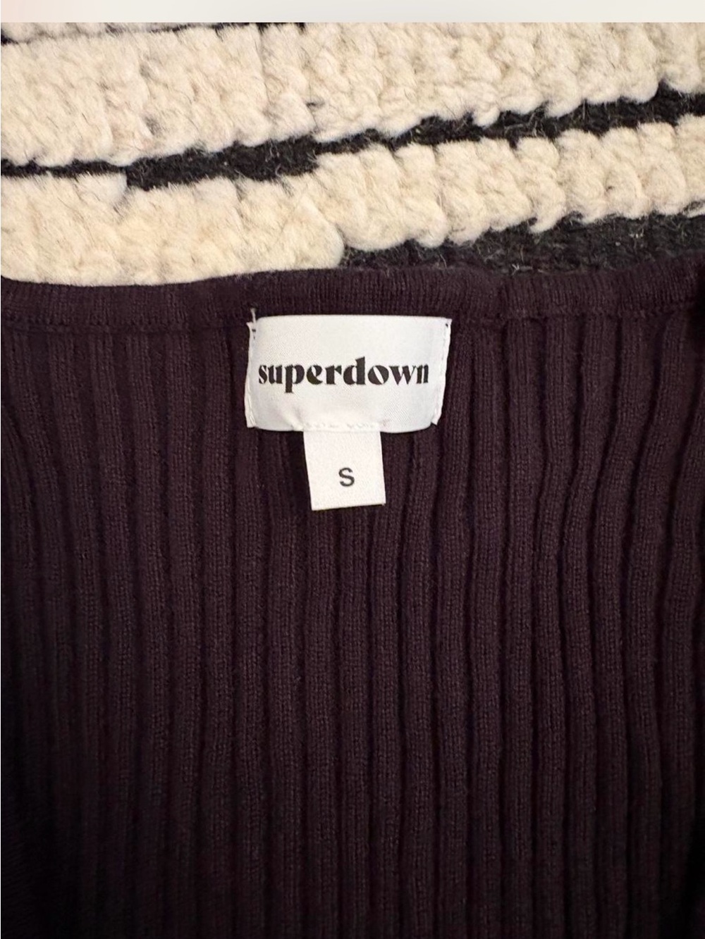 RE/DONE Ribbed V-Neck Button Cardigan — black - Picture 2 of 4